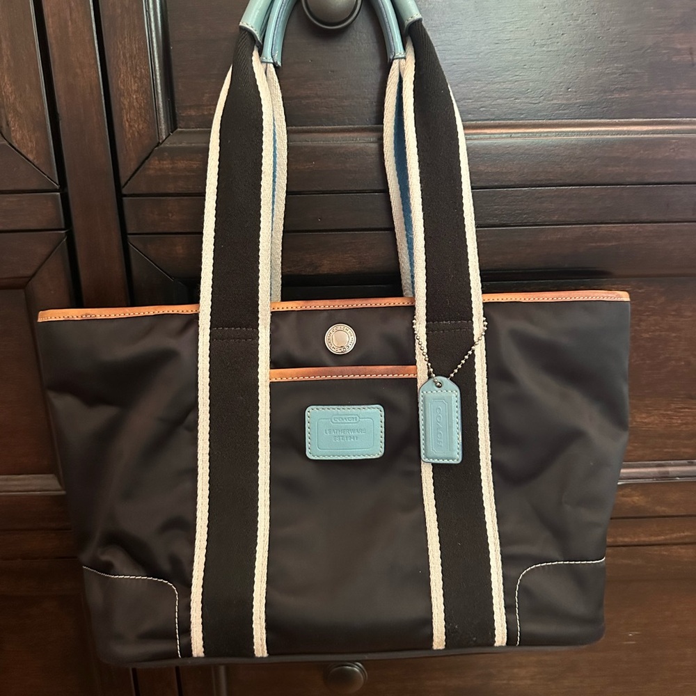 Coach Black and Blue Tote Bag